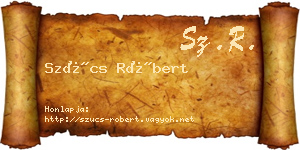 Szűcs Róbert névjegykártya