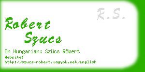 robert szucs business card