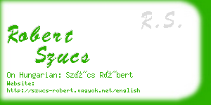 robert szucs business card